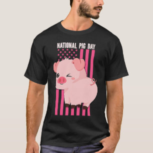 Camiseta Bandeira do Dia Nacional do Porco EUA para Mulhere