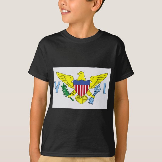 Camiseta Bandeira do diafragma das Ilhas Virgens (Frente)