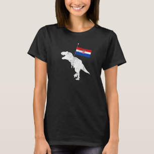Camiseta Bandeira do Dinossauro Croata Tyrannosaurus Rex Cr
