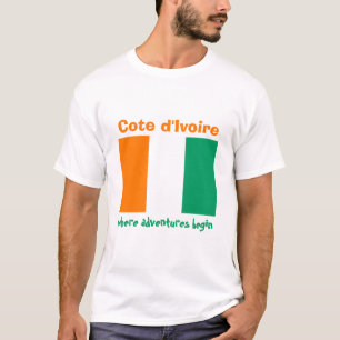 Camiseta Bandeira do d'Ivoire da costa + Mapa + T-shirt do