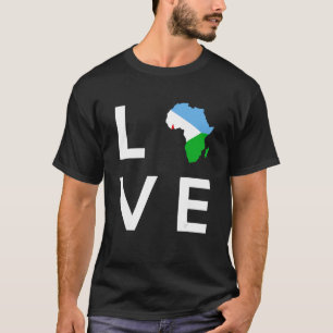 Camiseta Bandeira do Djibuti Amor África Continente Silhuet