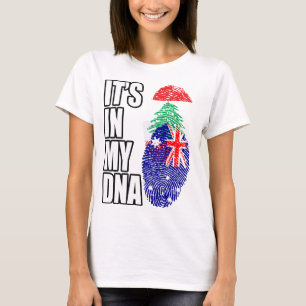 Camiseta Bandeira do DNA do Patrimônio Misturado Libanês e