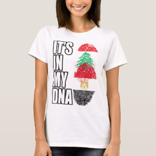 Camiseta Bandeira do DNA do Patrimônio Misturado Libanês e