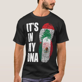 Camiseta Bandeira do DNA do Patrimônio Misturado Libanês e