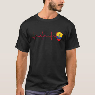 Camiseta Bandeira do Equador Batimento Cardíaco EKG Patriót