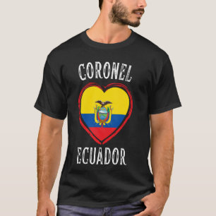 Camiseta Bandeira do Equador Coração Cidade Coronel