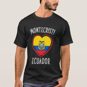 Camiseta Bandeira do Equador Coração Cidade Montecristi
