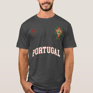 Camiseta Bandeira do Esporte Portugal Número 7 Costas Socce