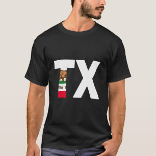Camiseta Bandeira do Estado da Califórnia Texas TX Cidades