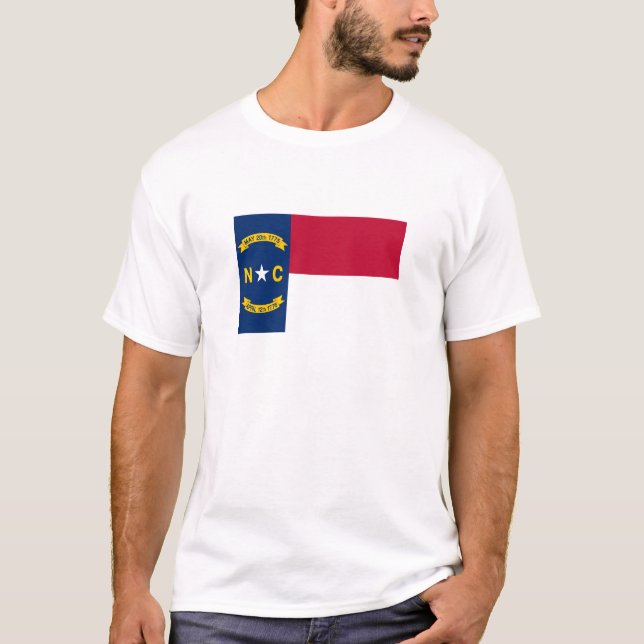 Camiseta Bandeira do Estado da Carolina do Norte (Frente)