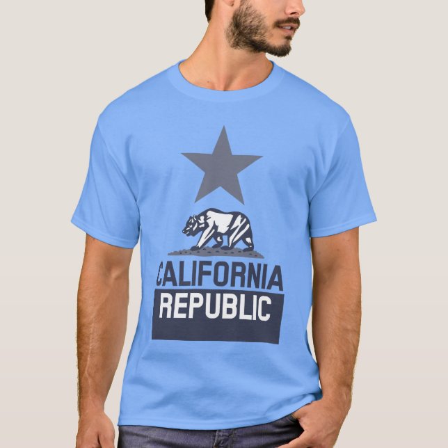 Camiseta Bandeira do Estado da REPÚBLICA DA CALIFÓRNIA (Frente)