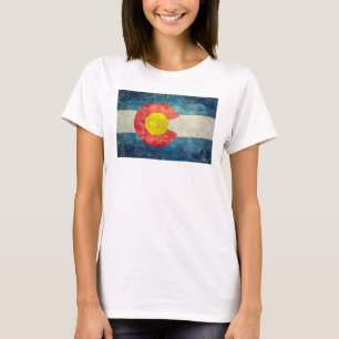 Camiseta Bandeira do estado de Colorado com olhar sujo