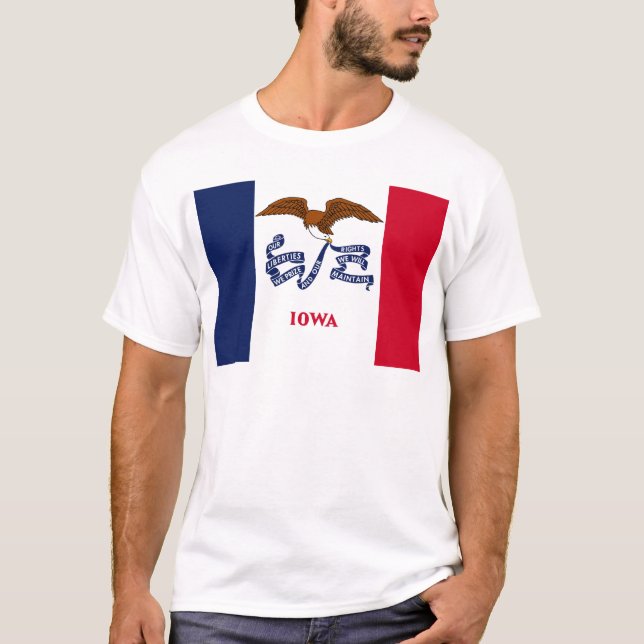 Camiseta Bandeira do Estado de Iowa (Frente)