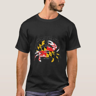 Camiseta Bandeira do Estado de Maryland Caranguejo Orgulho