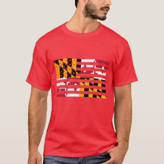 Camiseta Bandeira do Estado de Maryland Gráfico Estilo EUA