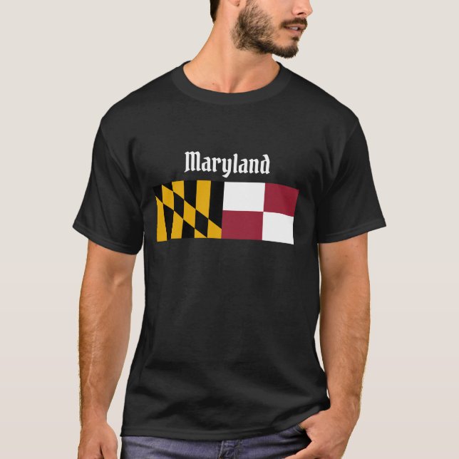 Camiseta Bandeira do Estado de Maryland - T-Shirt (Frente)