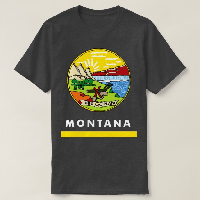 Camiseta Bandeira do Estado de Montana (Frente do Design)