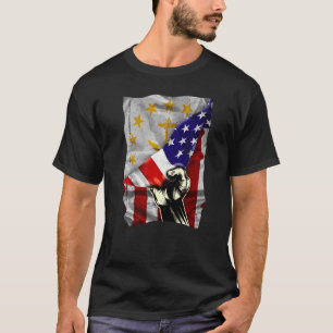 Camiseta Bandeira do Estado de Rhode Island Distressed EUA