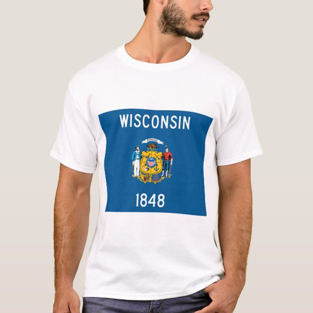 Camiseta Bandeira do estado de Wisconsin (Frente)