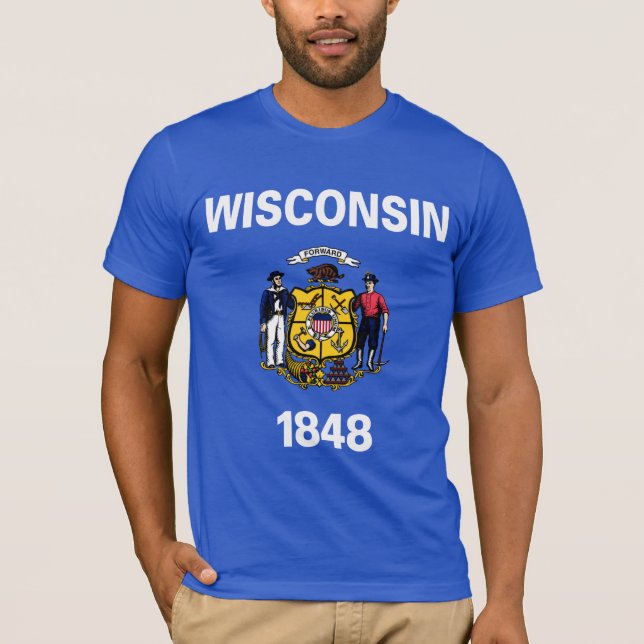 Camiseta Bandeira do estado de Wisconsin (Frente)