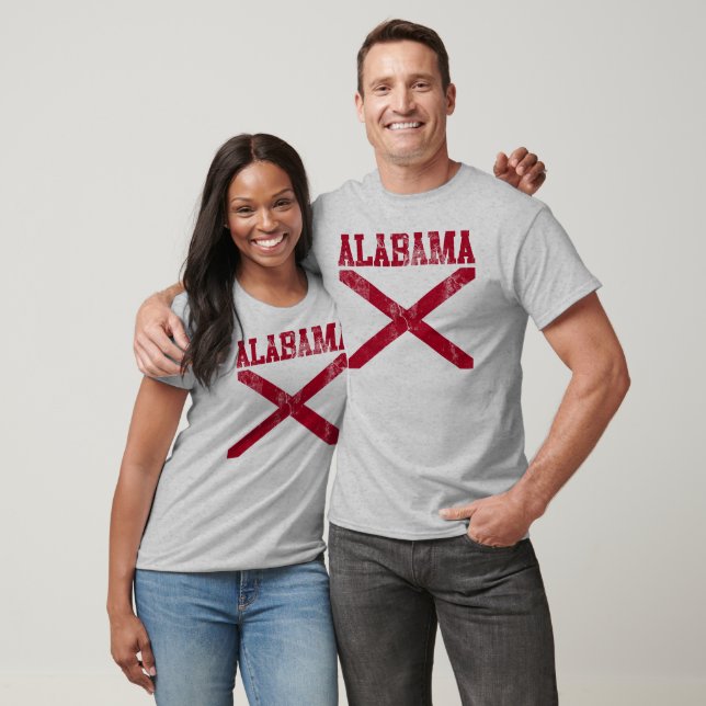 Camiseta Bandeira do Estado do Alabama T-Shirt (Em jejum) (Unissex)
