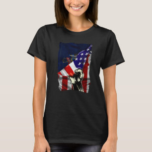 Camiseta Bandeira do Estado do Maine Distressed Patriota Am