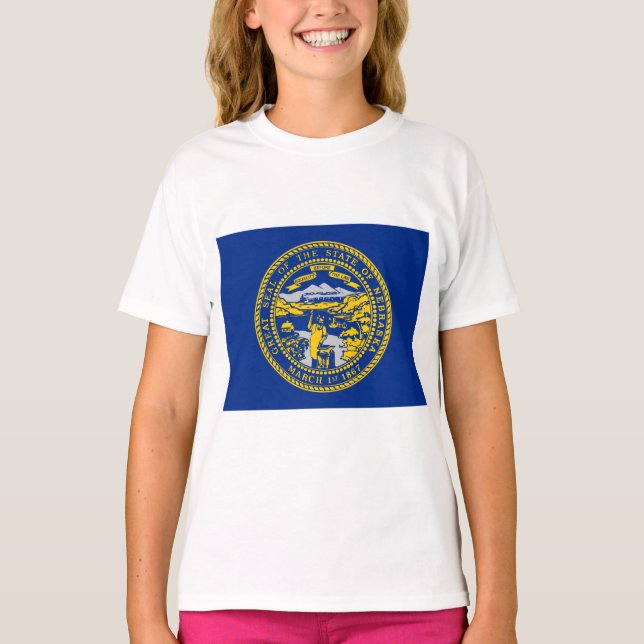 Camiseta Bandeira do Estado do Nebraska (Frente)