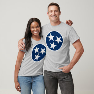 Camiseta Bandeira do Estado do Tennessee Azul Estrelas Bran