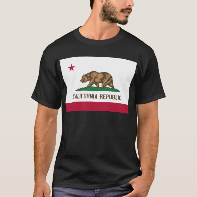 Camiseta Bandeira do estado do urso da república de (Frente)