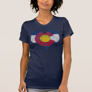 Camiseta Bandeira do estado do vintage do coração de