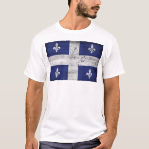 Camiseta Bandeira do estilo grunge erodido de Quebec
