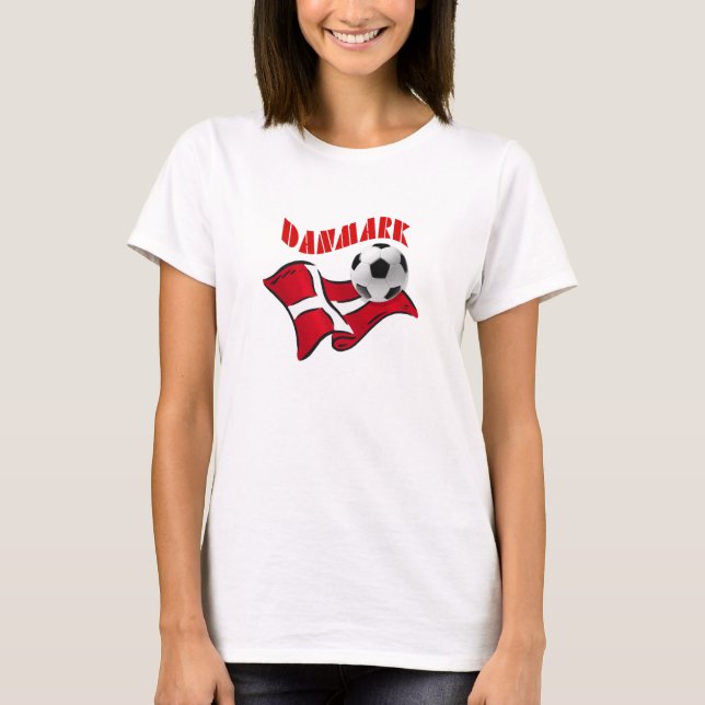 Camiseta Bandeira do fudbold do futebol de Danmark da (Frente)