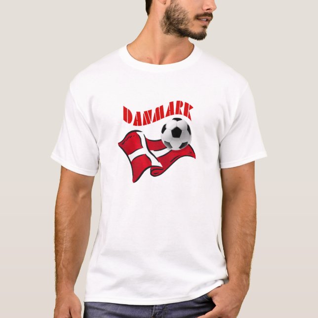 Camiseta Bandeira do fudbold do futebol de Danmark da (Frente)