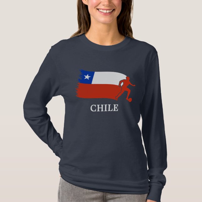 Camiseta Bandeira do futebol do Chile (Frente)