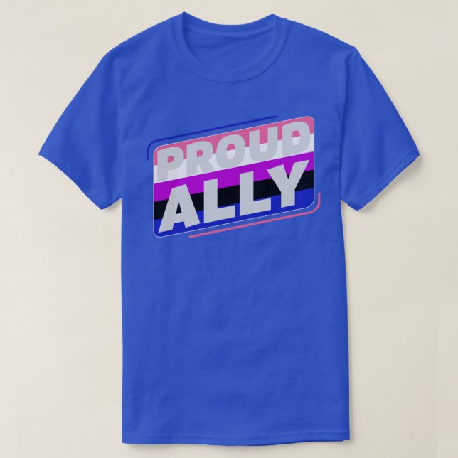 Camiseta Bandeira do Genderfluido Ordenado Ally LGBT (Frente do Design)