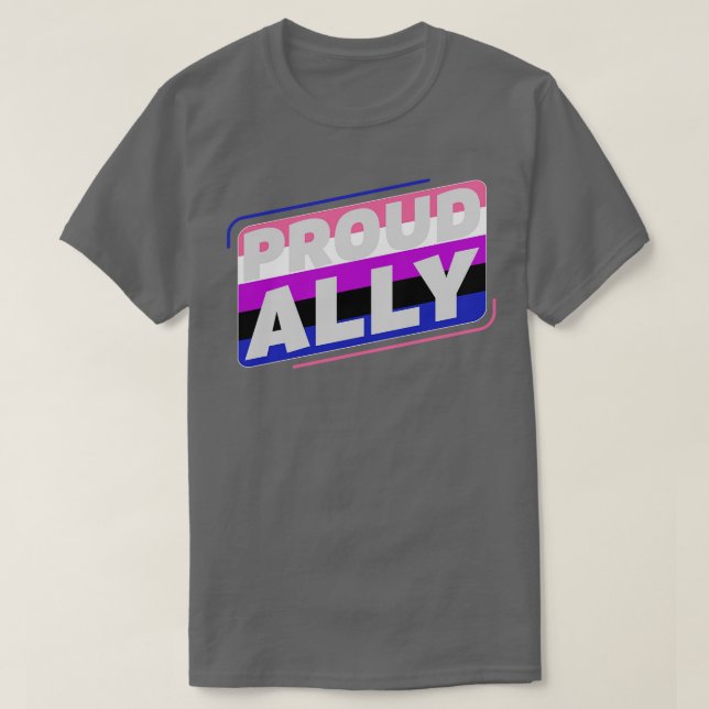Camiseta Bandeira do Genderfluido Ordenado Ally LGBT (Frente do Design)