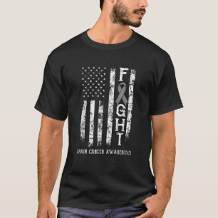 Camiseta Bandeira do Guerreiro do Cancer Cerebral EUA