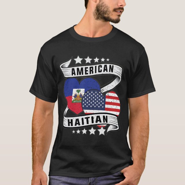 Camiseta Bandeira do Haiti Americano (Frente)