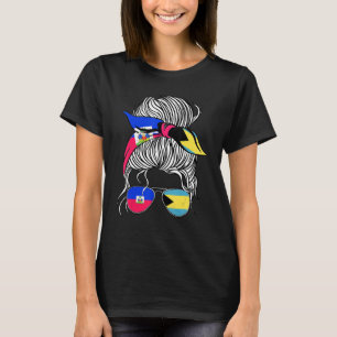 Camiseta Bandeira do Haiti Bahamas Mulheres Adultas Menina 