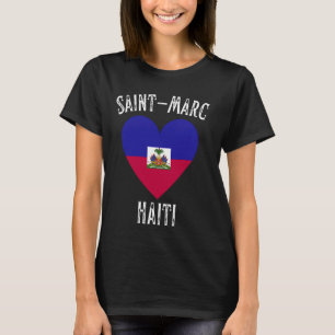 Camiseta Bandeira do Haiti Coração Cidade Saint-Marc
