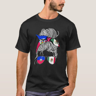 Camiseta Bandeira do Haiti Mulheres Crescidas no México Paí