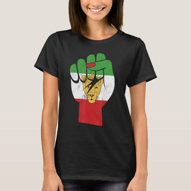Camiseta Bandeira do Irã, Símbolo do Leão Iraniano, Lioness (Frente)