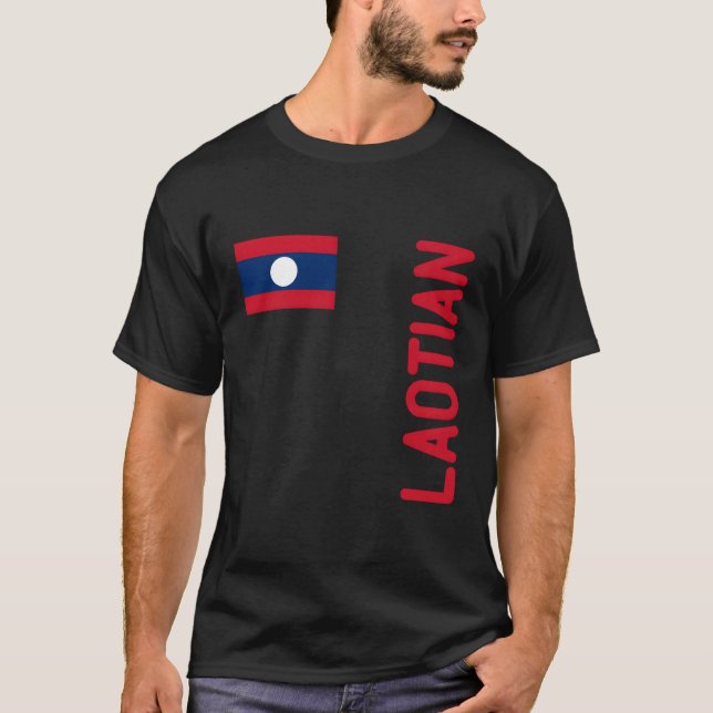 Camiseta Bandeira Do Laos E Raízes Do Laos (Frente)