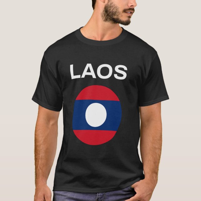 Camiseta Bandeira do Laos Moderna (Frente)