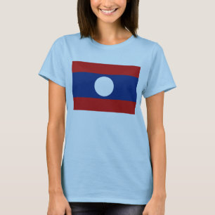 Camiseta Bandeira do Laos x Mapa T-Shirt