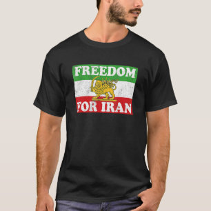 Camiseta Bandeira do Leão Iraniano LIBERDADE PARA O IRÃ Apo