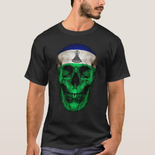 Camiseta Bandeira do Lesoto Crânio Raízes Basotho Orgulhoso
