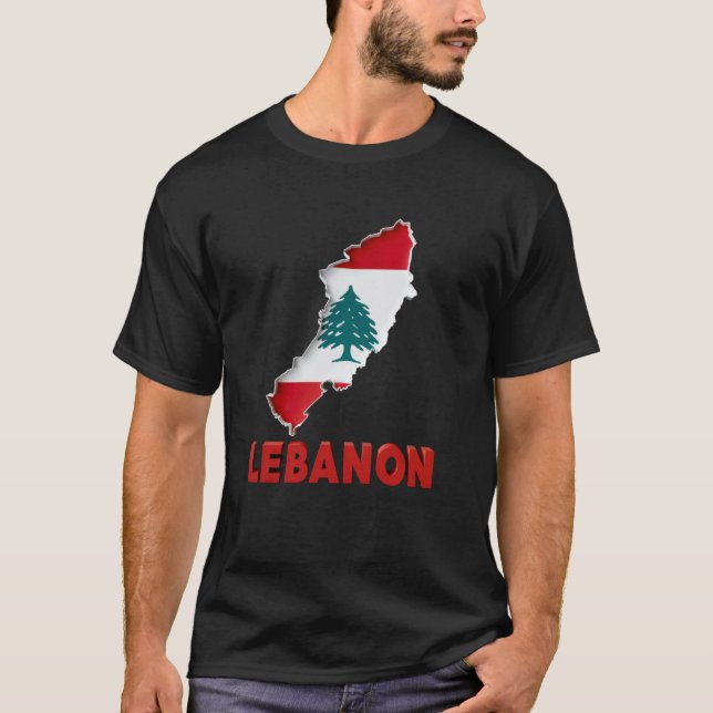 Camiseta Bandeira do Líbano Árvore de Cedro Beirute Libanês (Frente)