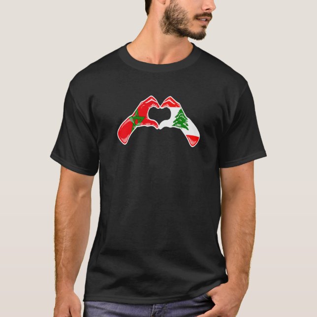 Camiseta Bandeira do Líbano Marrocos - Pré-Coração do Líban (Frente)