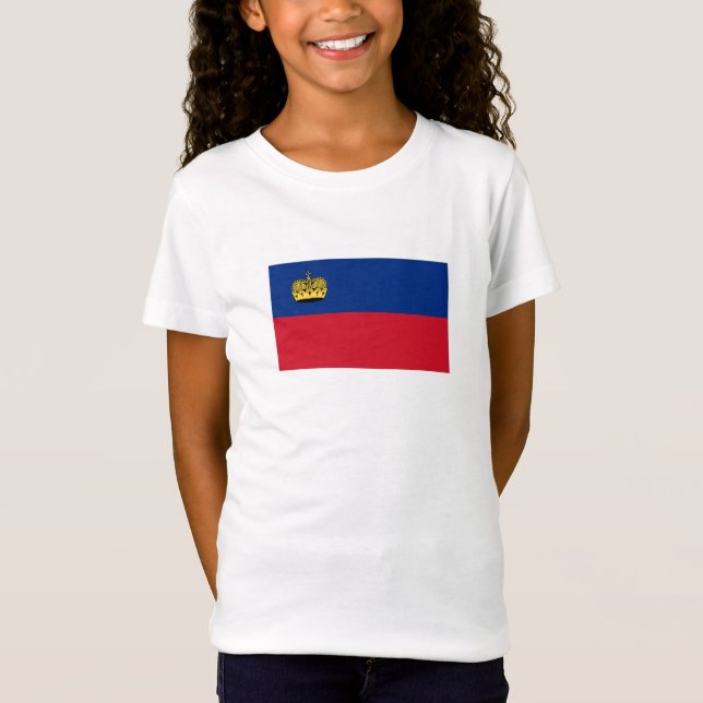 Camiseta Bandeira do Liechtenstein (Frente)